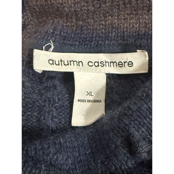 Autumn Cashmere Cowl Neck Sweater XL Wool Cashmere Blend Blue Luxury Knit - Picture 9 of 10